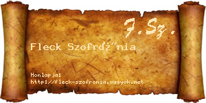 Fleck Szofrónia névjegykártya